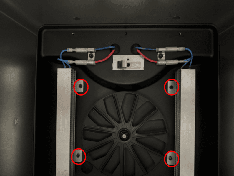Remove the heater retention screws
