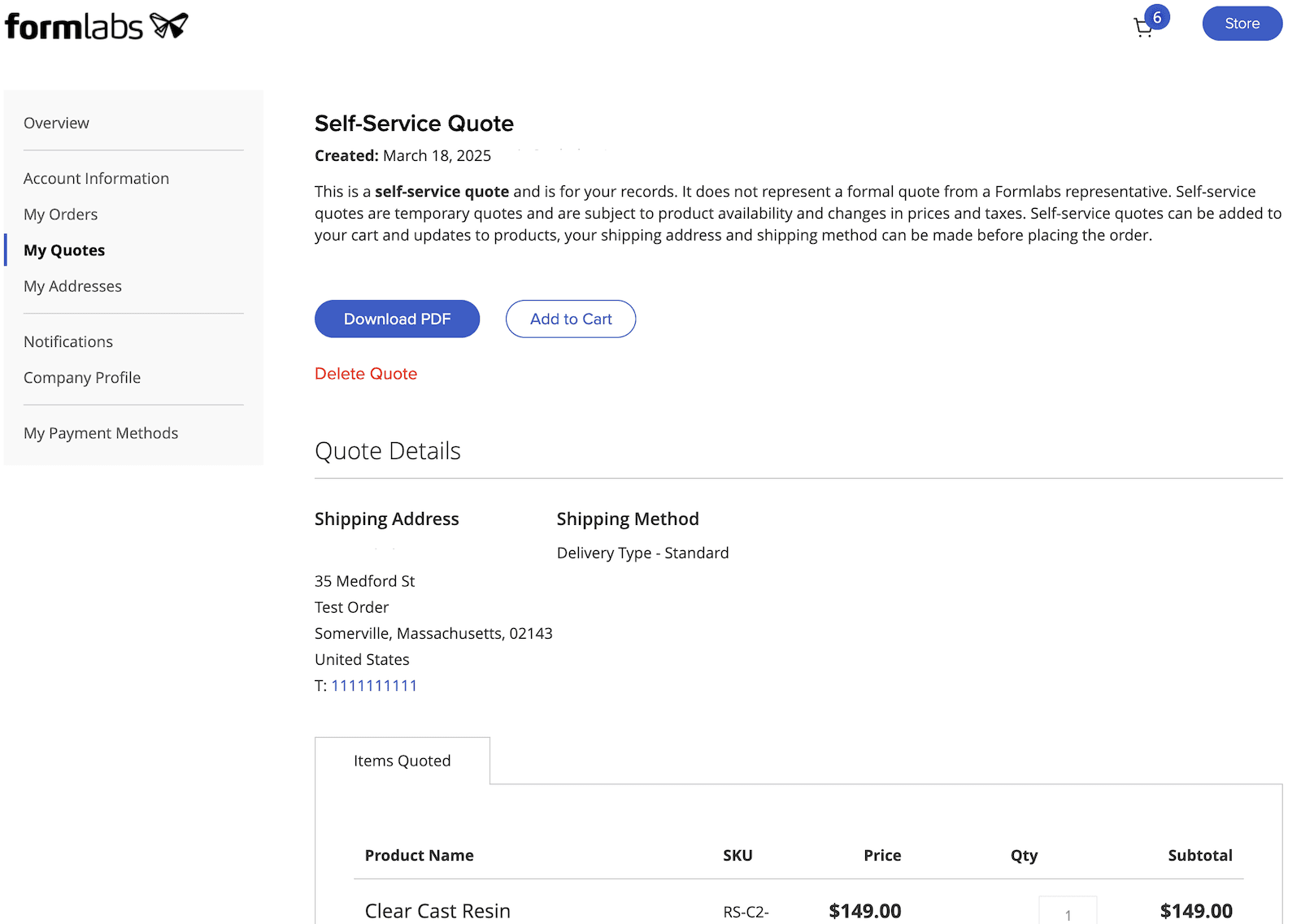 Dashboardでセルフサービス見積もりを確認する