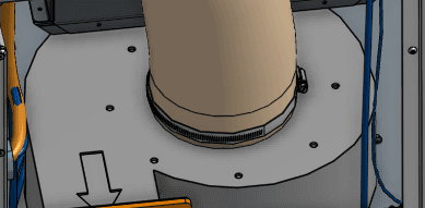 Step 8: Mount and secure the blower fan intake duct