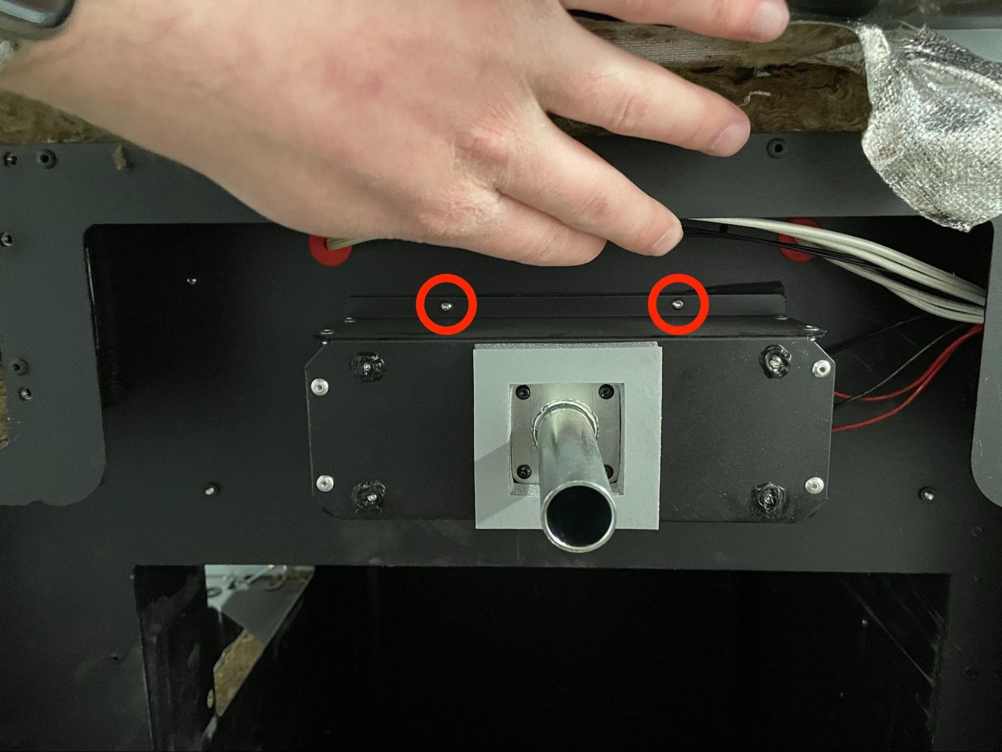 Install the new air heater assembly - Securing 1