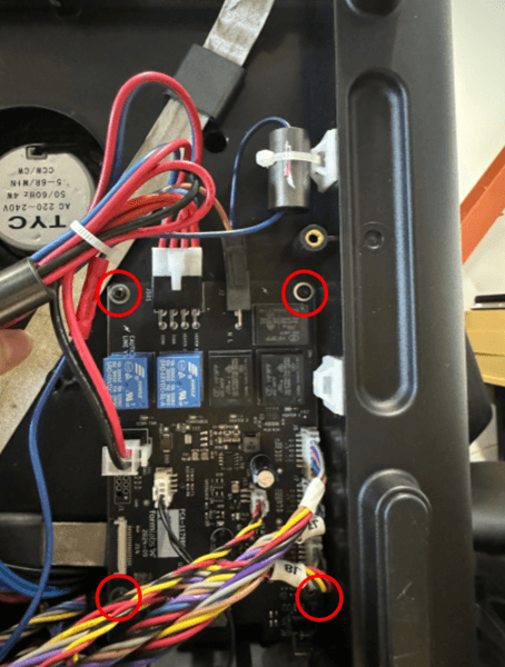 Remove the control board screws
