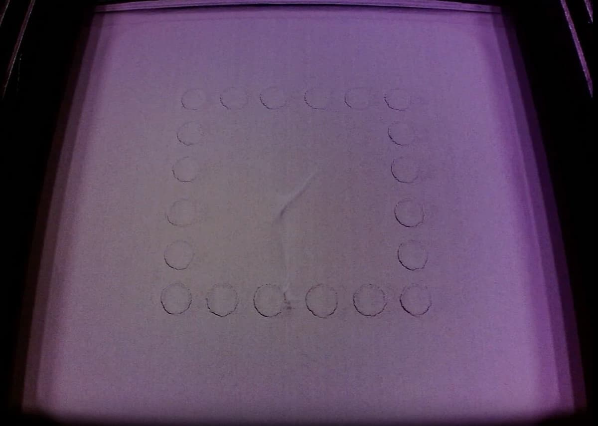 Curling visible after recoating
