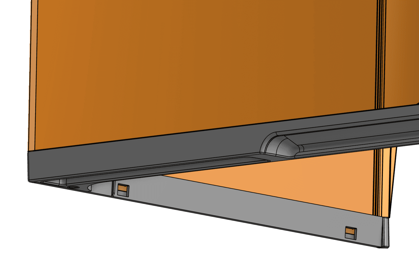 Form 4 generation: On newer Form 4 generation printers, the magnet is held in place under the cover trim. It is less likely that these magnets will become damaged or dislodged.