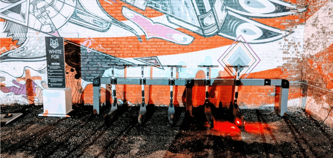 geparkte Elektroroller