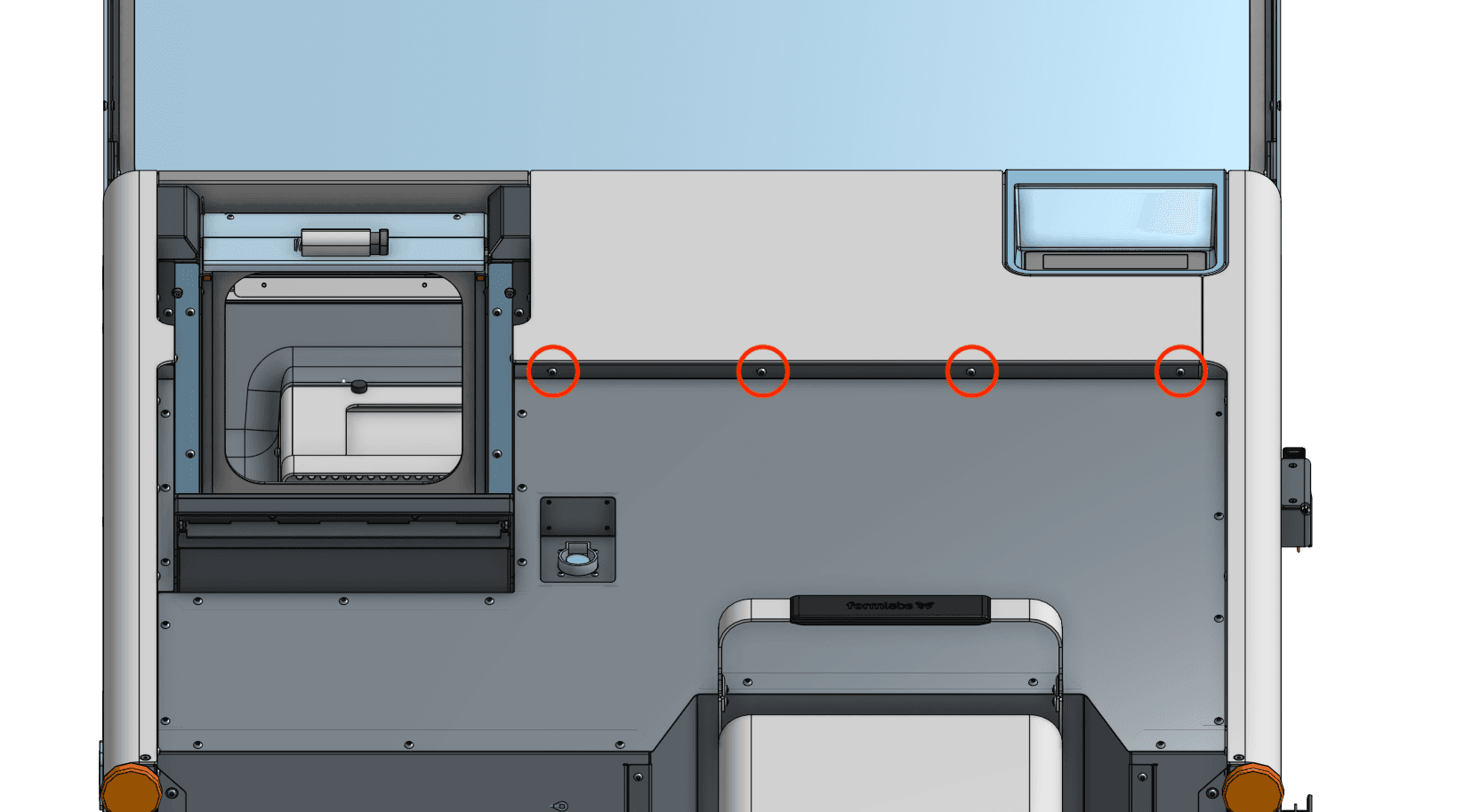 Replace the upper front enclosure panel
