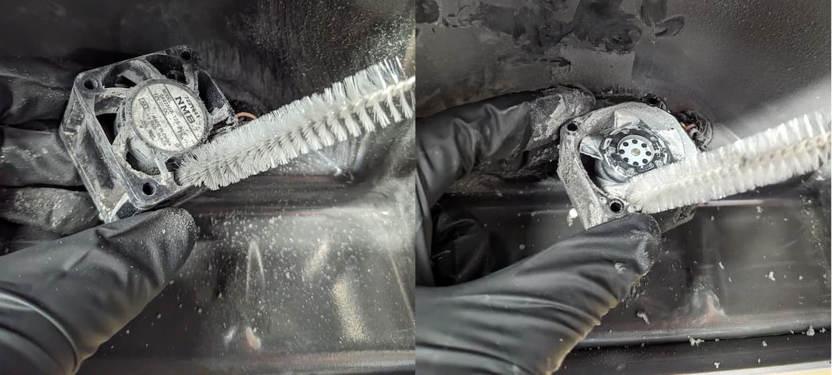 Cleaning the fan blades on a Fuse 1 exhaust fan