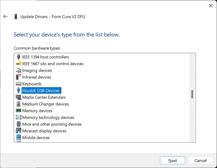Updating Form Wash or Form Cure drivers on Windows