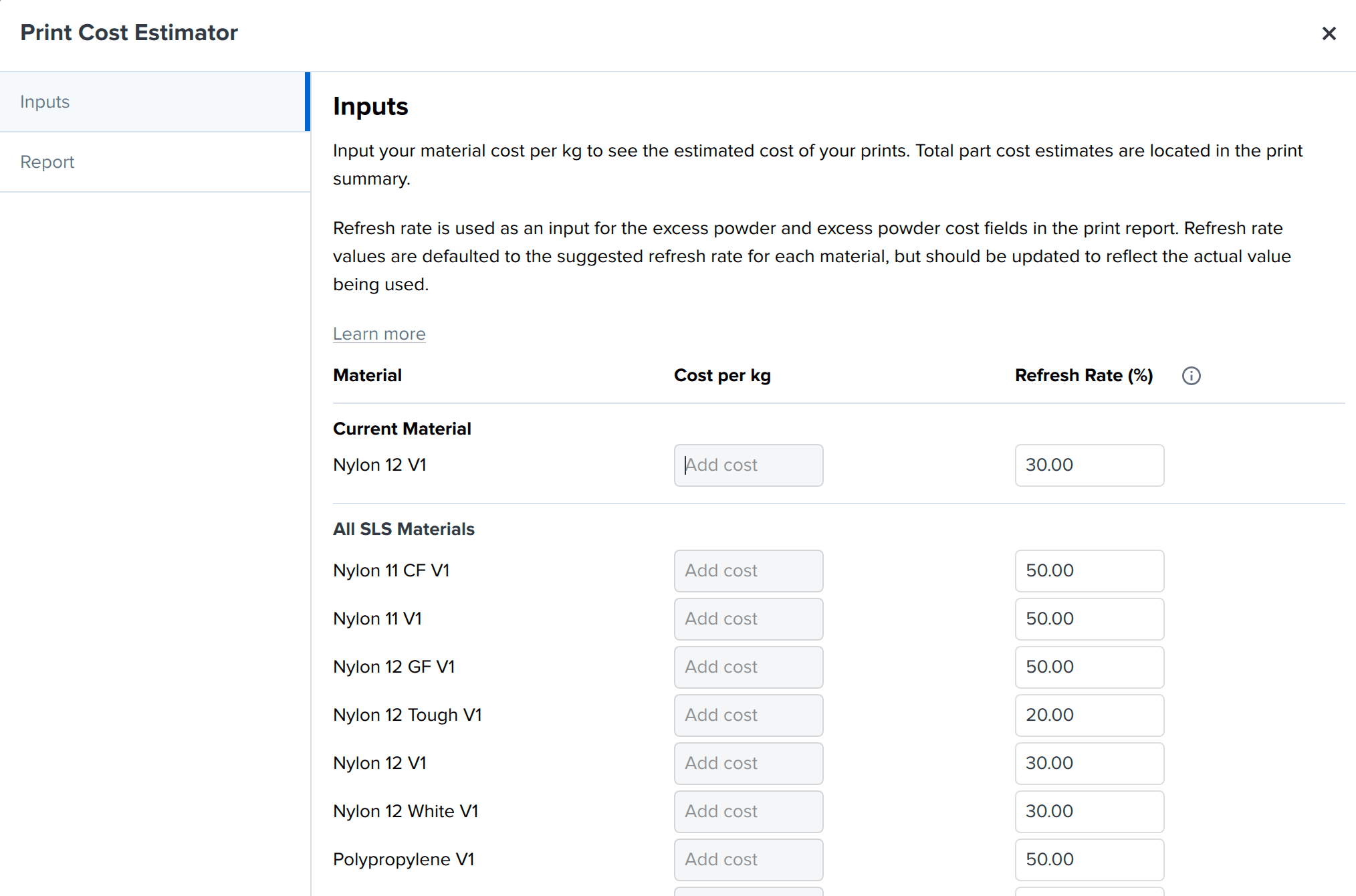 Print Cost Estimator