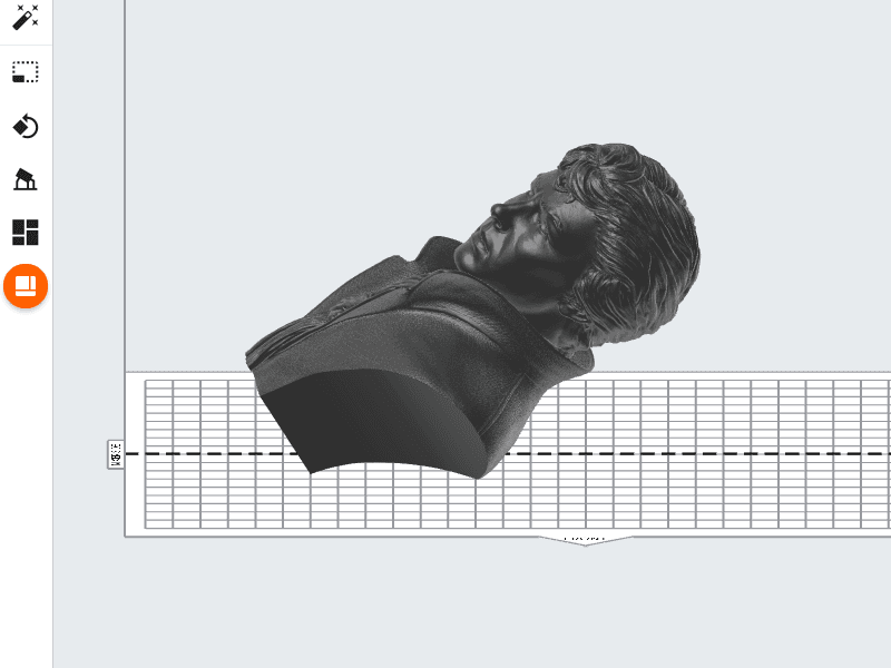 A model is tilted at a 45° angle within PreForm.