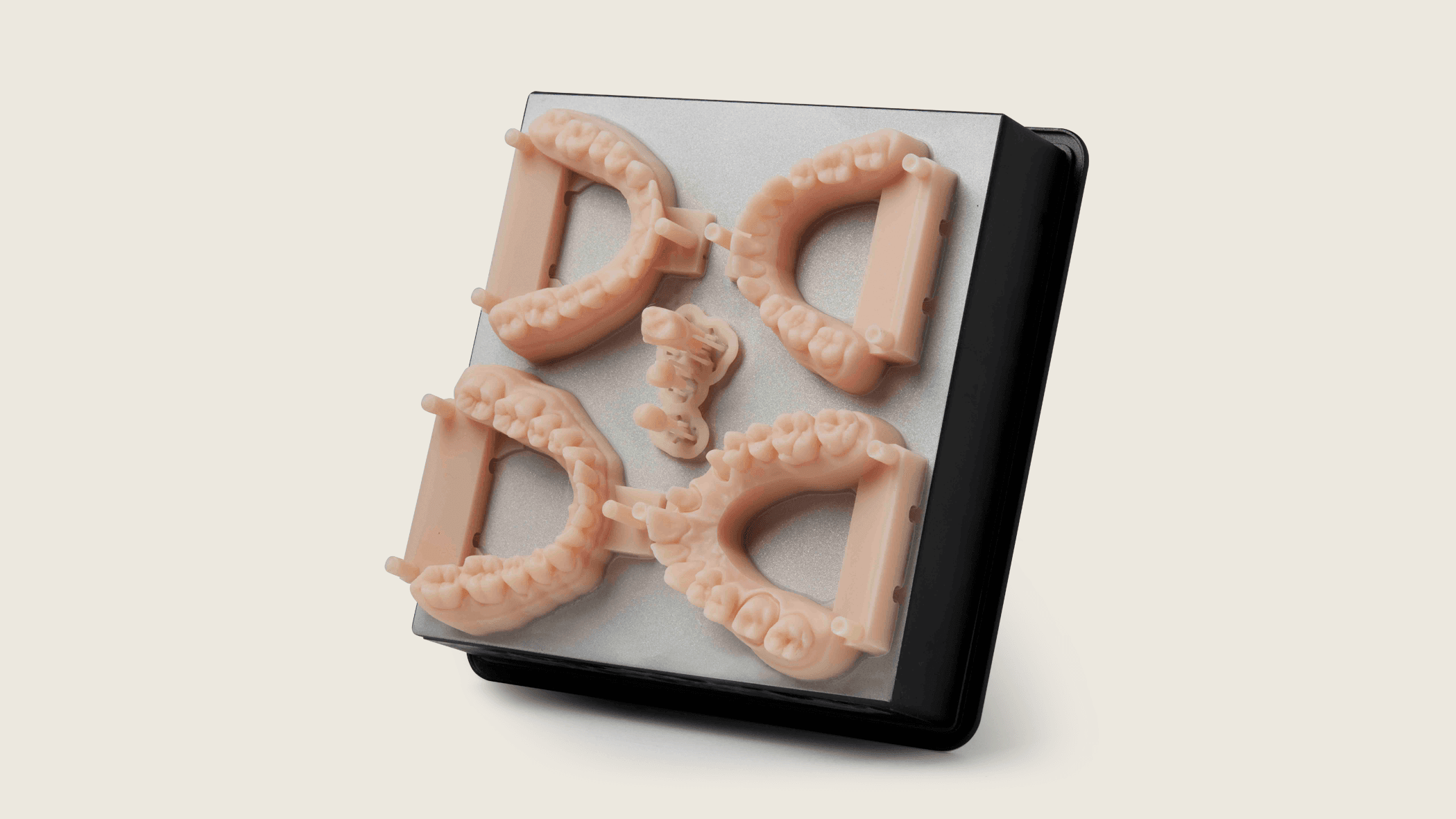 Model Resin dental models on build platform