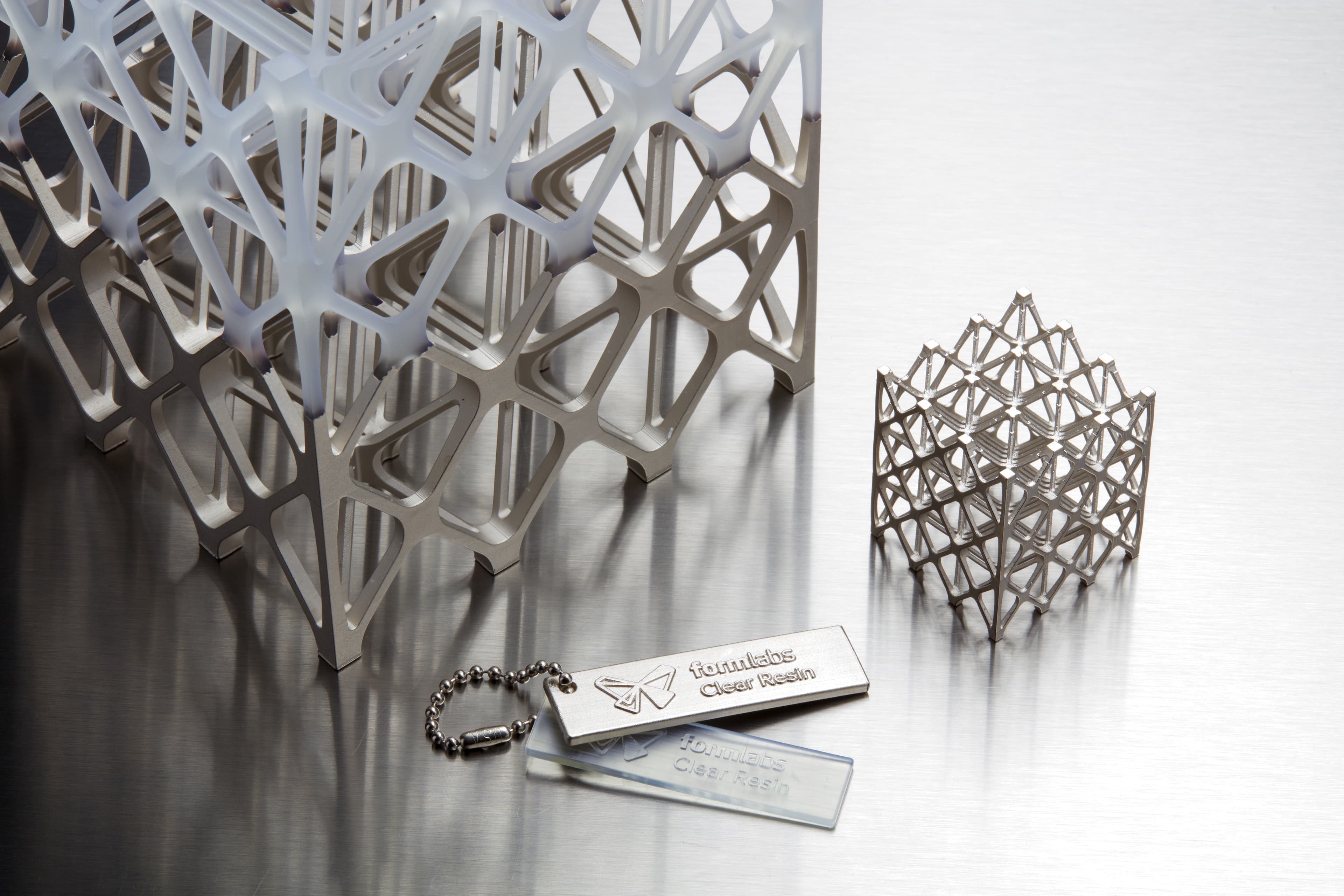 electroplated 3d printed lattice structure and tags