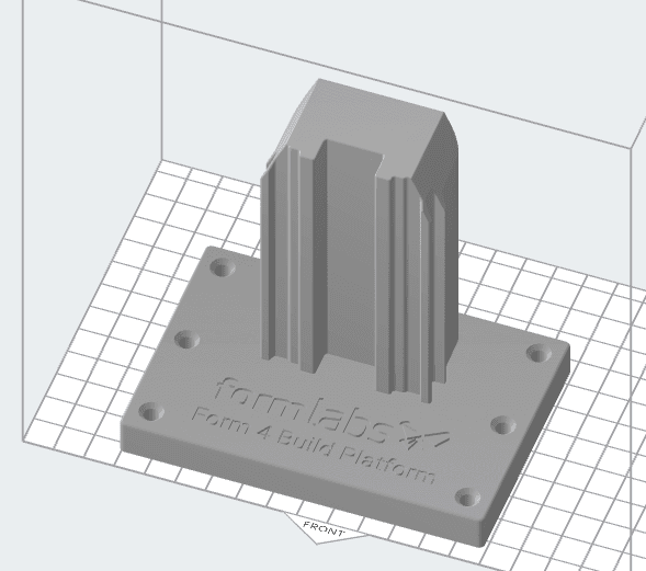 PreFormに表示されているビルドプラットフォームマウントモデル