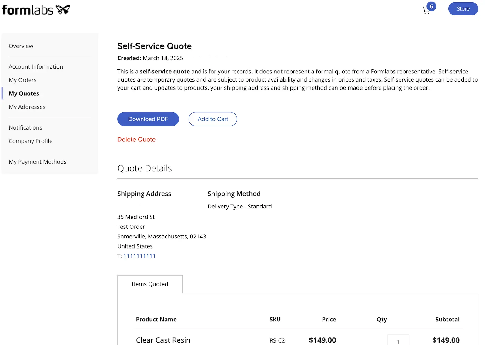 Dashboardでセルフサービス見積もりを確認する