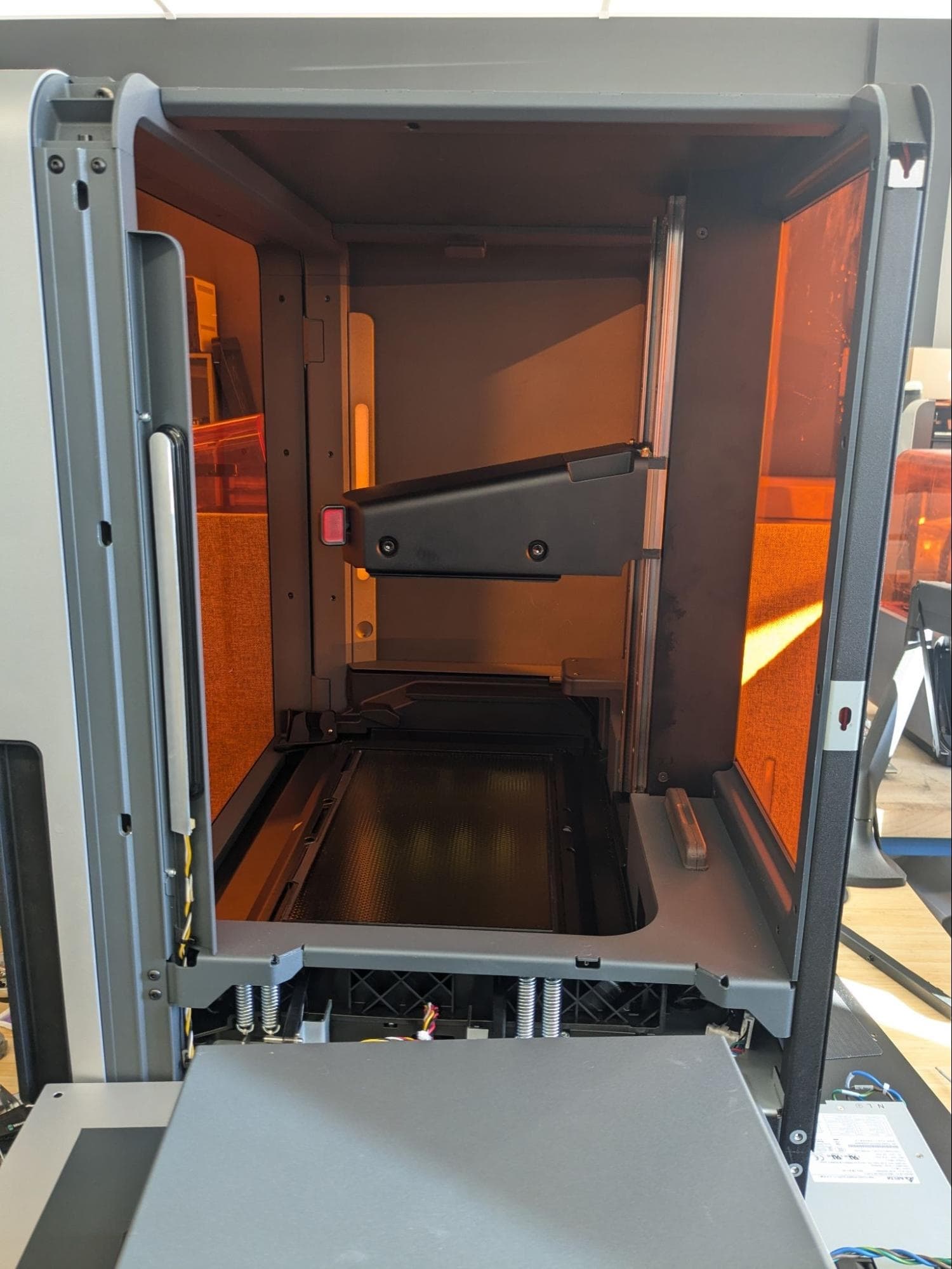Printer with upper right panel removed.