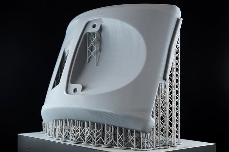 Seamline displayed in a ventilator enclosure printed in Grey Resin.