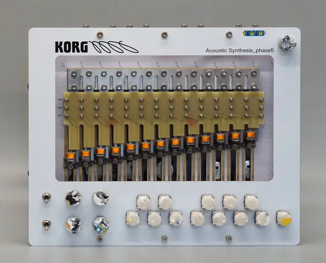 Front view of KORG synthesizer