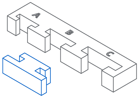 A 3D printed unit test can confirm that printed features will fit together as expected without having to print the entire part.