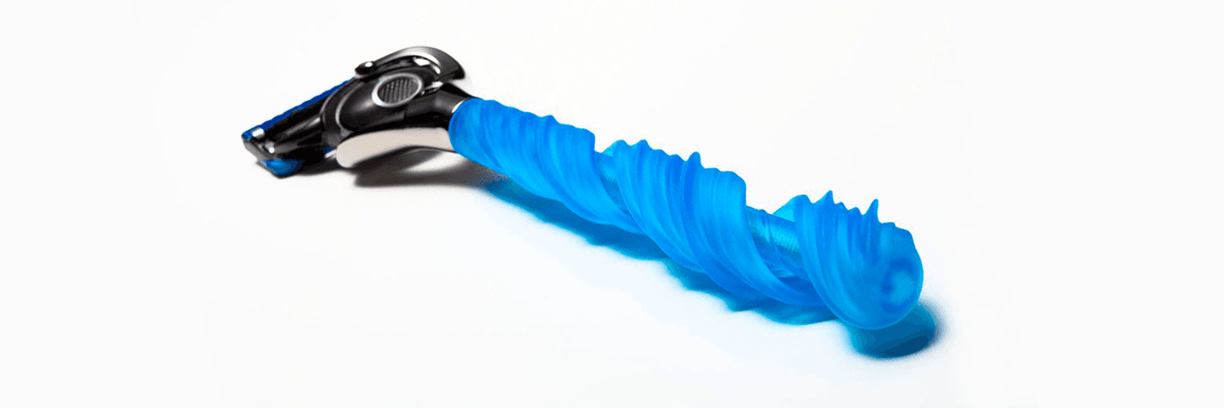 Marktführer wie Gillette nutzen SLA 3D-Druck, um fertige Konsumprodukte wie 3D-gedruckte Rasierergriffe für seine Razor Maker Produktplattform zu drucken.