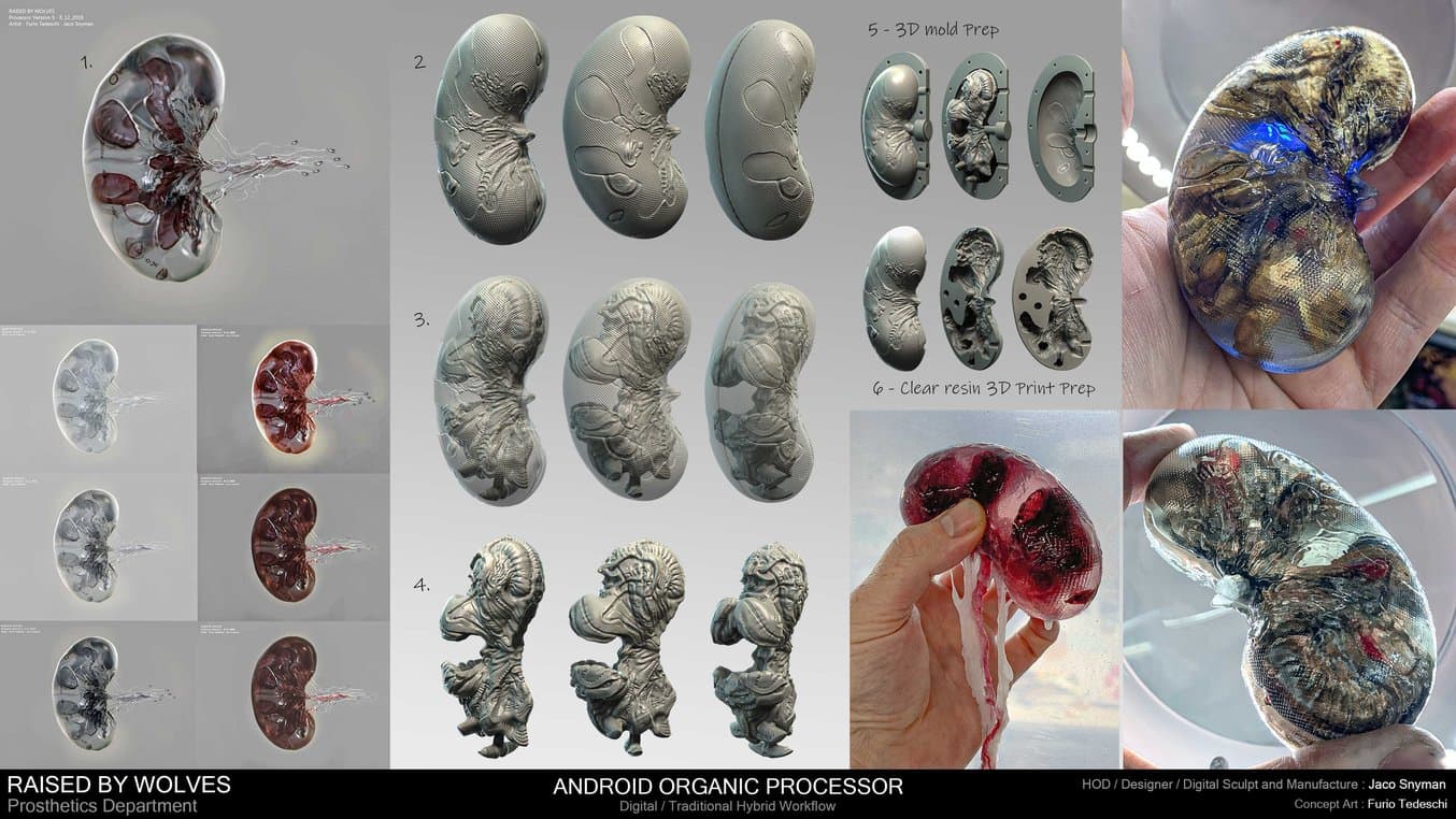 3D-gedruckte Requisite „organischer Prozessor“.