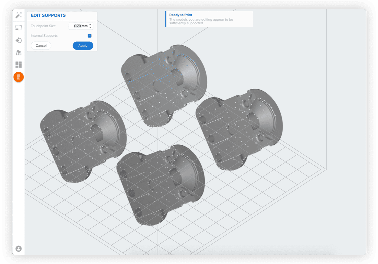 Edit Supports - Preform Software - 3D printing