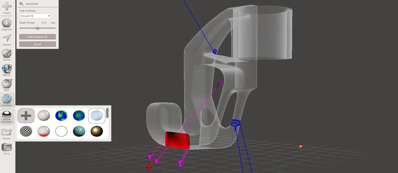 Используйте X-ray shader (Рентгеновская фактура) во вкладке Inspector (Проверить), чтобы увидеть все ошибки.