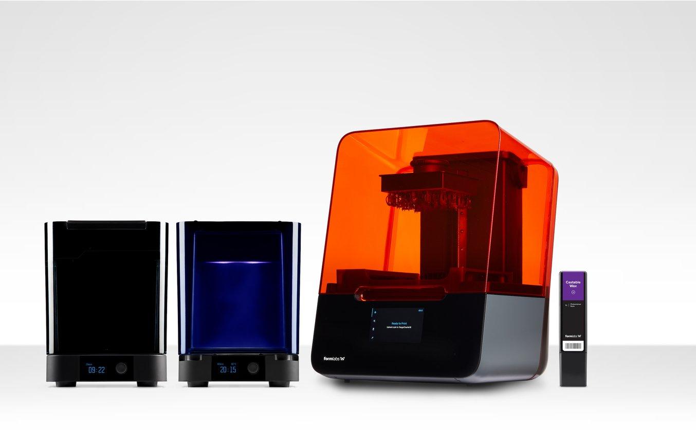 Ecosistema de joyería Formlabs: impresora 3D Form 3, Form Wash, Form Cure y Castable Wax Resin