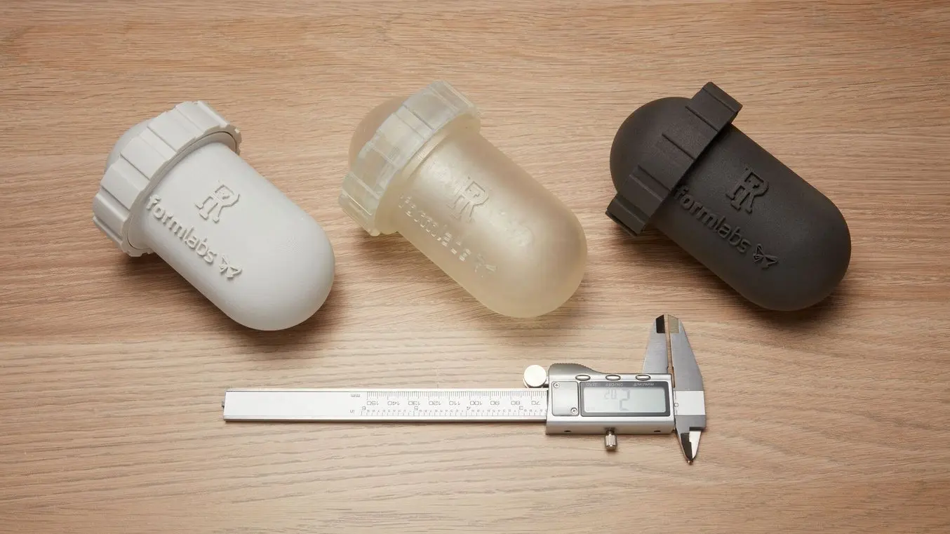 Three waterproof 3D printed capsules