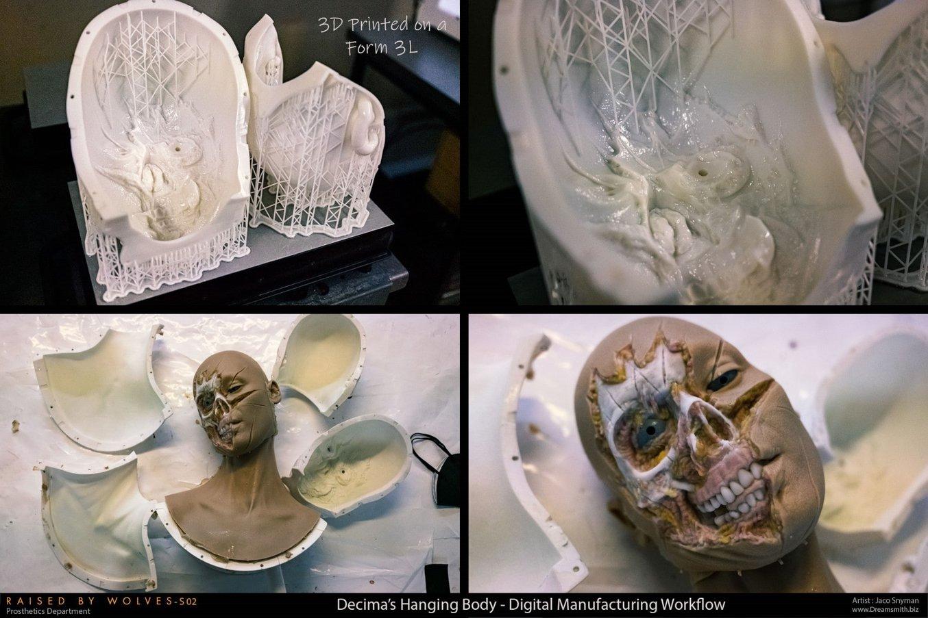Realización de una réplica de silicona hiperrealista del rostro de una actriz, con moldes diseñados digitalmente e impresos en 3D en la Form 3L.