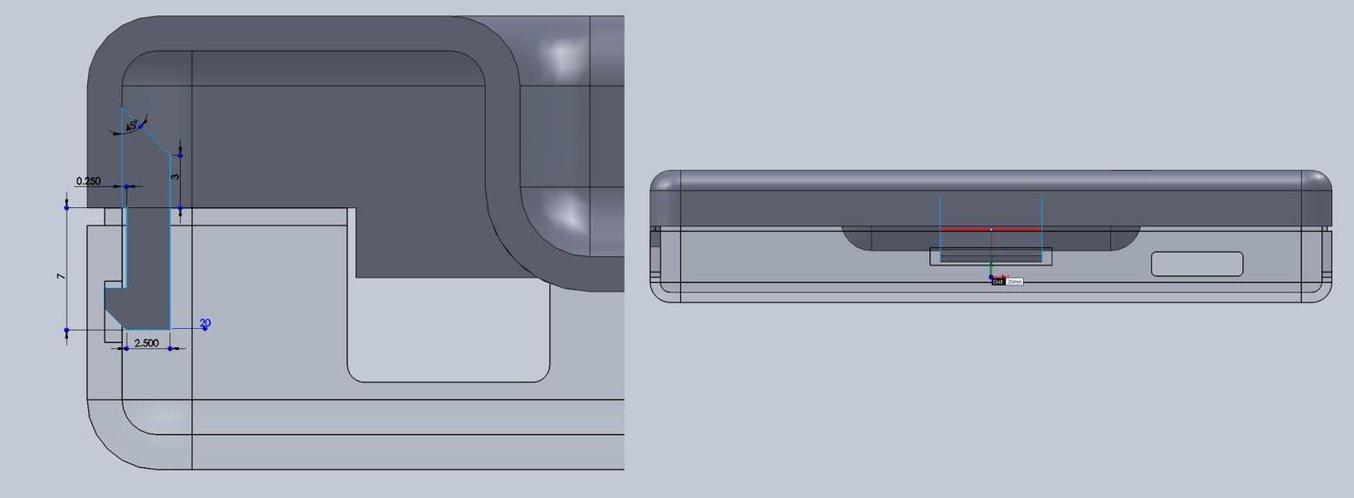 3d printing snap fit - Das interne Basis-Einrastelement erlaubt eine Verlängerung des einrastenden Kunststoffanteils für eine stärkere Verriegelung.