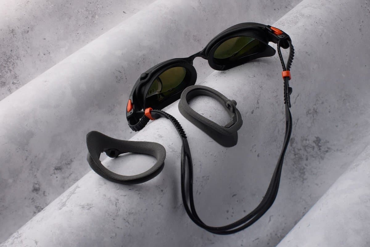 variable durometer tpu goggles sls 3d printed