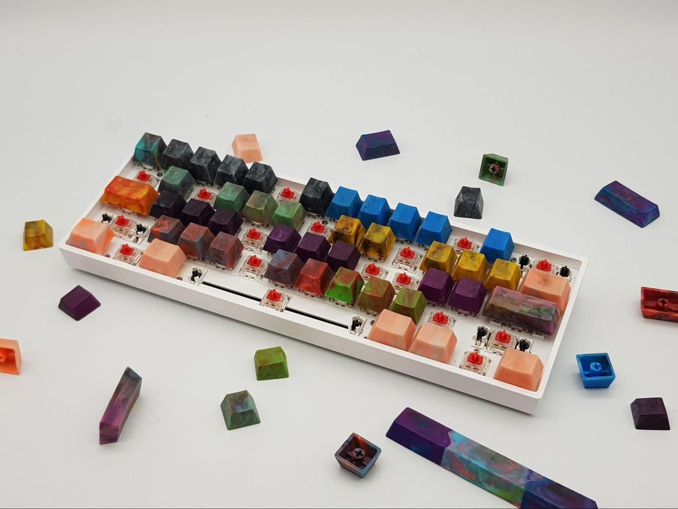 keyboard with 3D printed keys