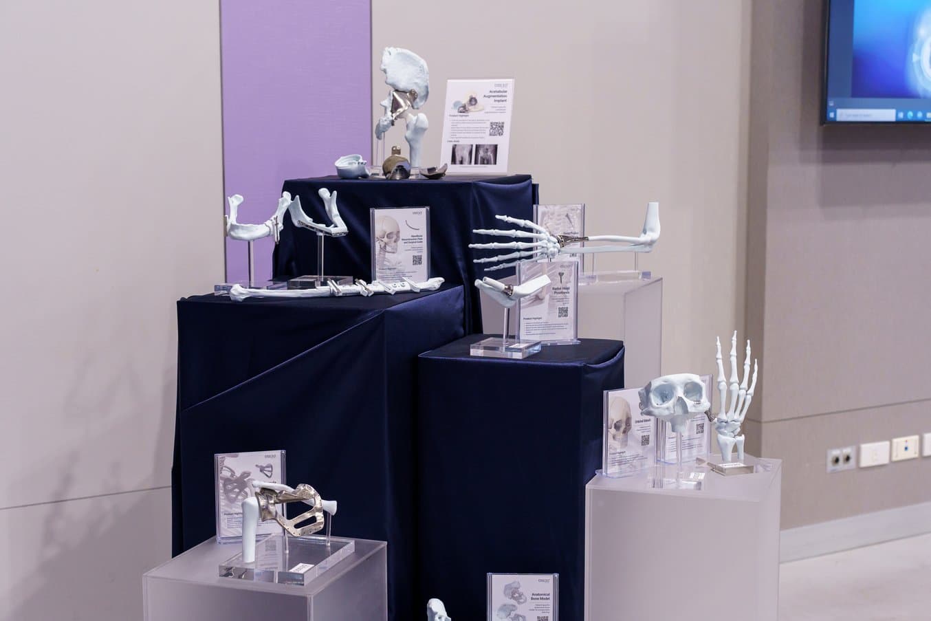 medical 3d printed parts on display