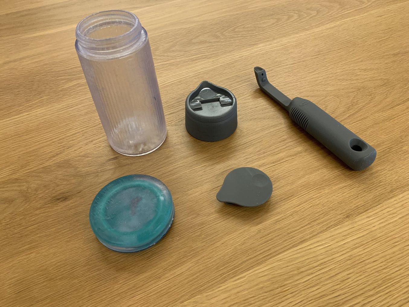 several 3D printed prototypes that OXO has designed and iterated on Form 4