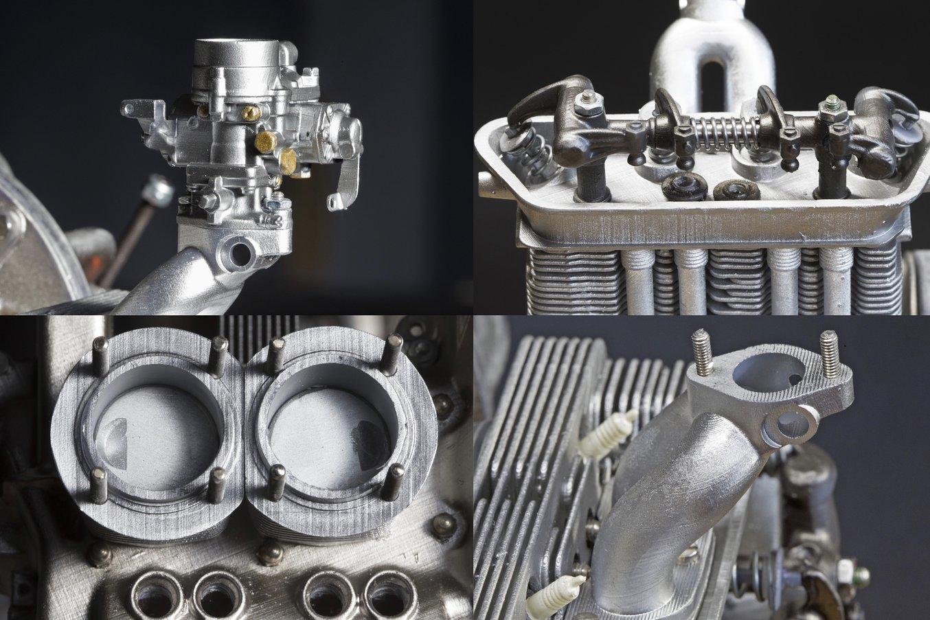 Particolari del motore della Porsche 356.