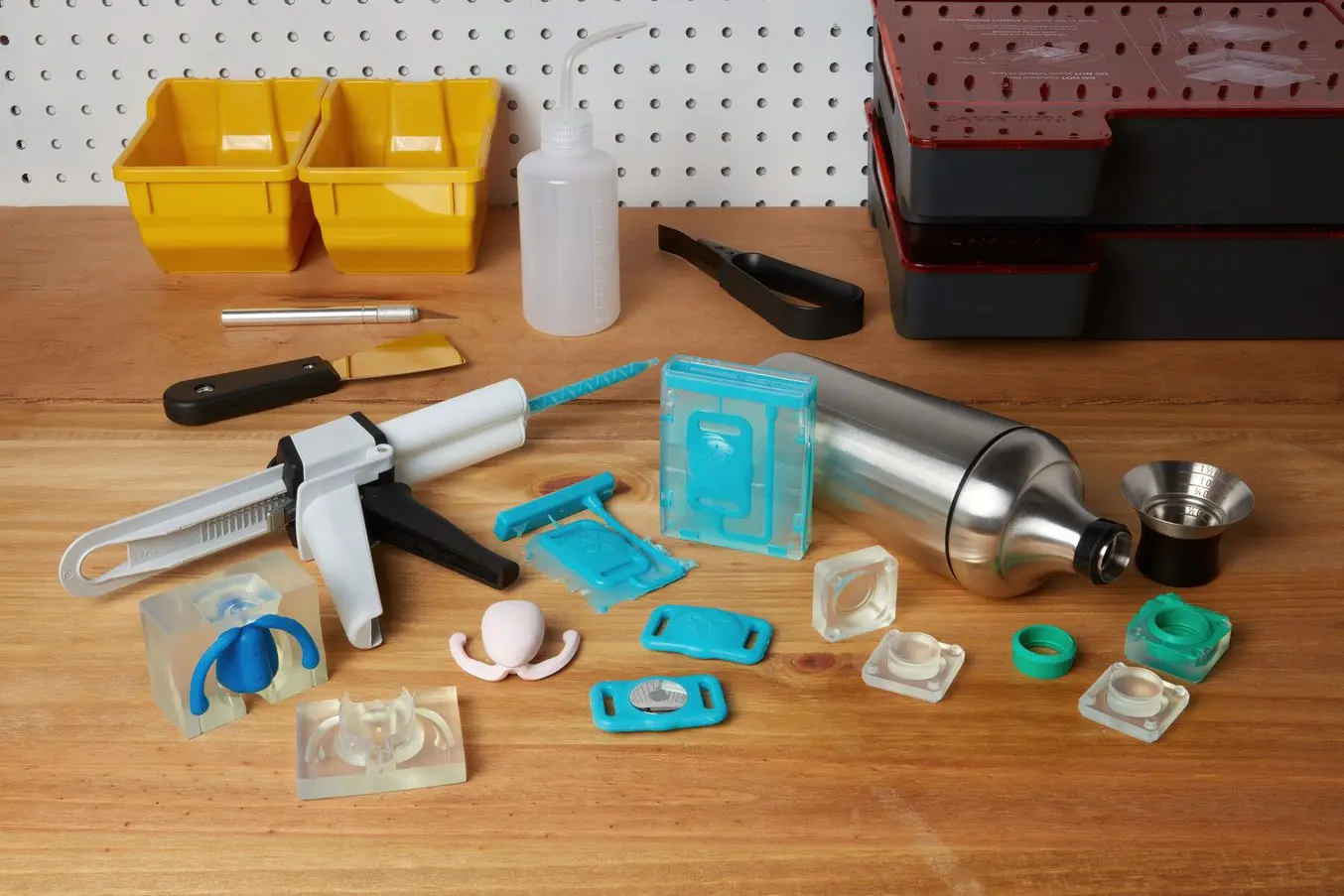 silicone parts cast in 3d printed molds