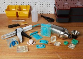 silicone parts made with 3d printed molds