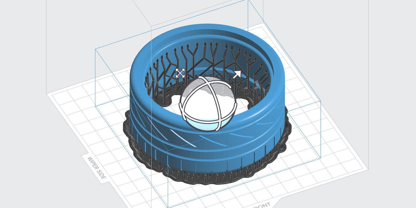 Optimized print rafts for ring-shaped parts in PreForm 2.18.0