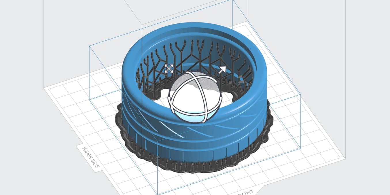 Optimized print rafts for ring-shaped parts in PreForm 2.18.0