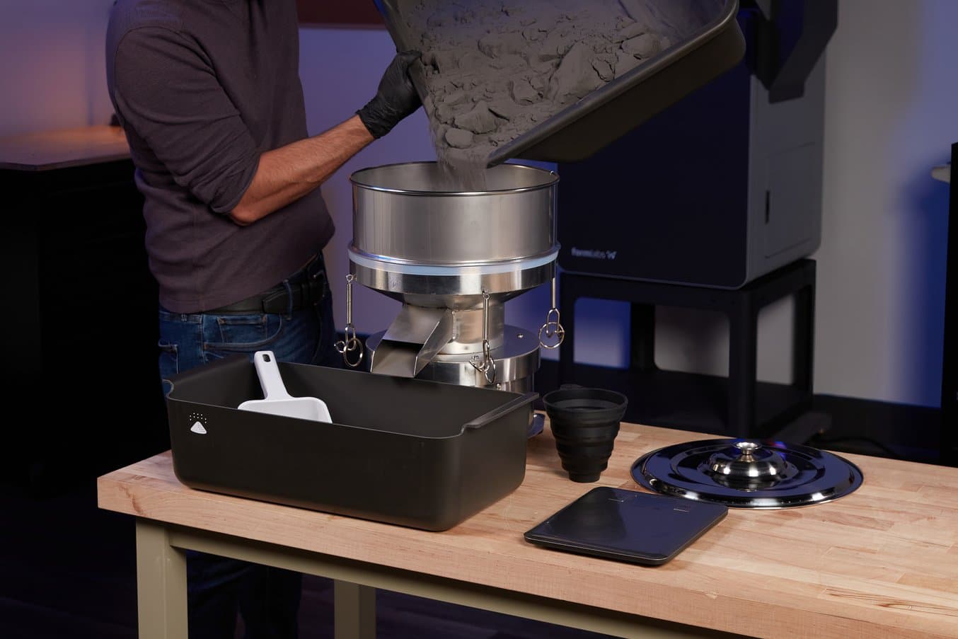 Pulverrückgewinnung mit dem Fuse Depowdering Kit