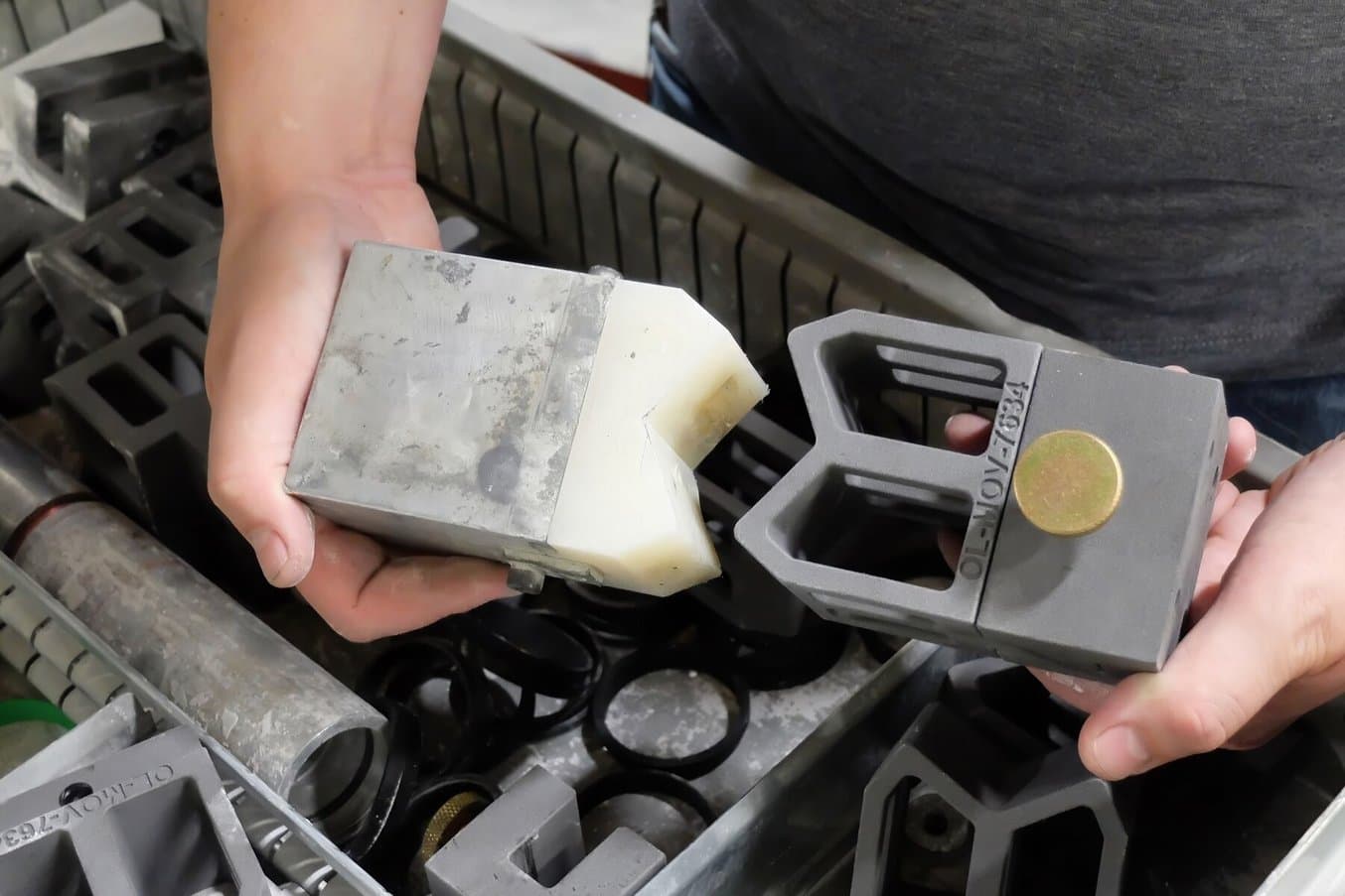 comparison of machined delrin part and sls 3d printed part