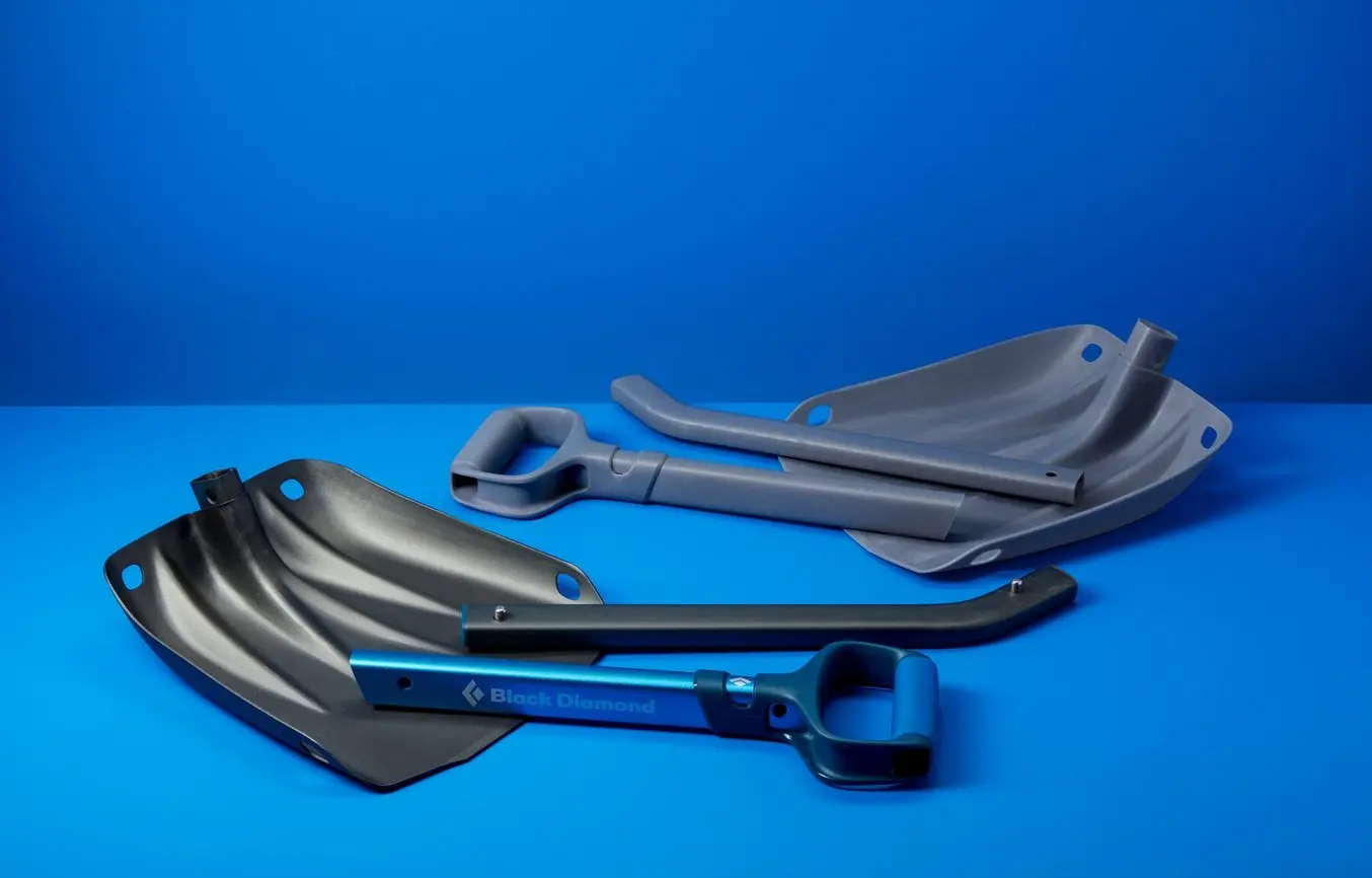 3D Printed Parts on a Blue Background