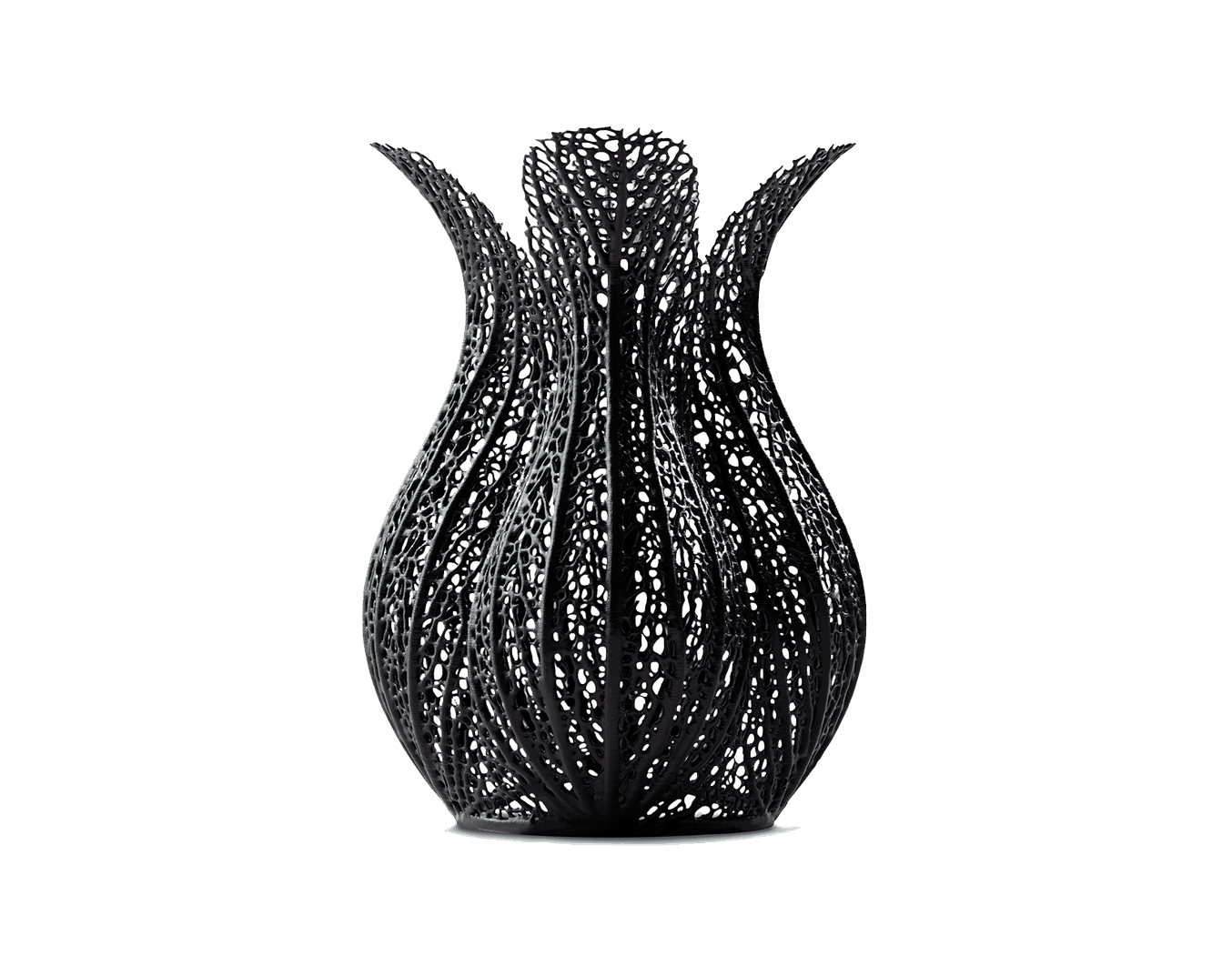 Black Resin 3D Printed Vase