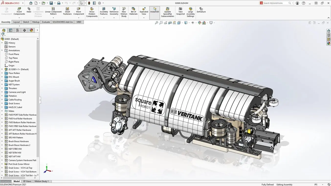 SolidWorks offre strumenti sufficienti per la modellazione complessa e allo stesso tempo definisce rigidamente parti e assemblaggi in vista delle fasi ingegneristiche e produttive.