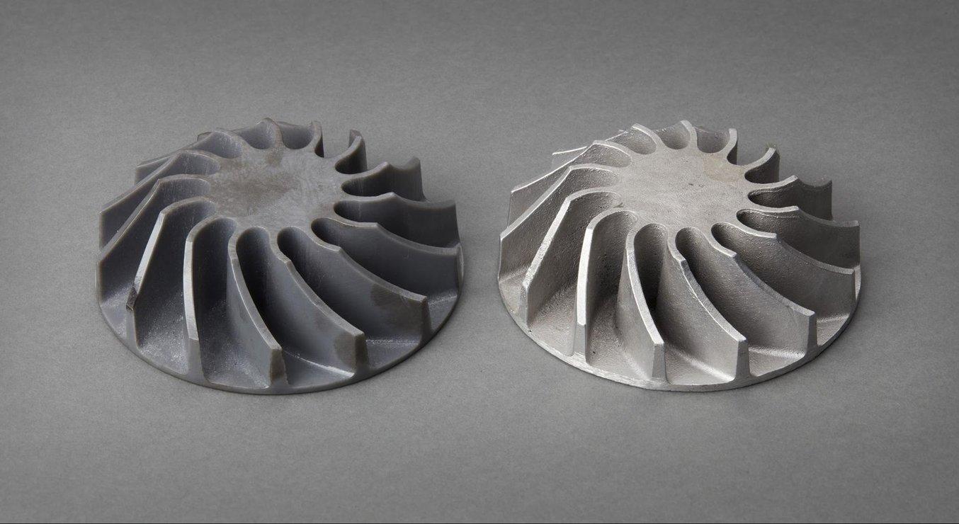 Un moule pour pale rotative imprimé en 3D. Visionnez notre webinaire pour savoir comment réaliser des modèles à bas coût pour le moulage en sable et à modèle perdu.