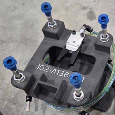 end-of-arm-tooling plate designed and SLS 3D printed by Etienne Lacroix