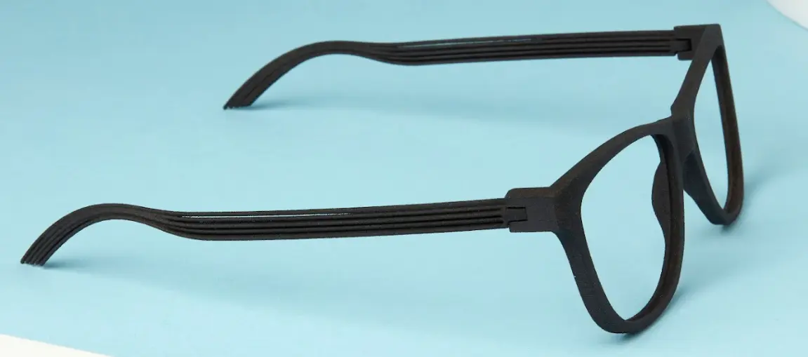 black glasses on a blue background