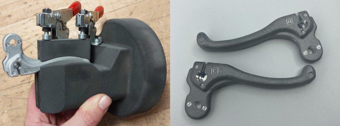 3D-gedruckte Halterung für CNC-Fräsen zur Halterung von BMX-Handgriffen