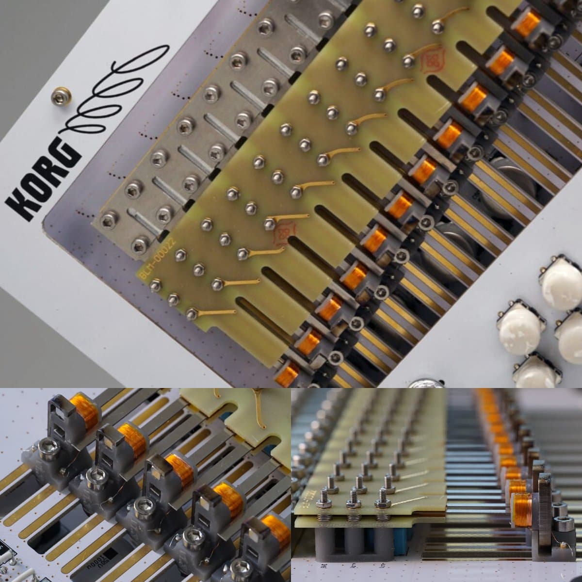 3D-printed spacers and fixtures inside an protopye of the acoustic synthesis_phase 5 by korg