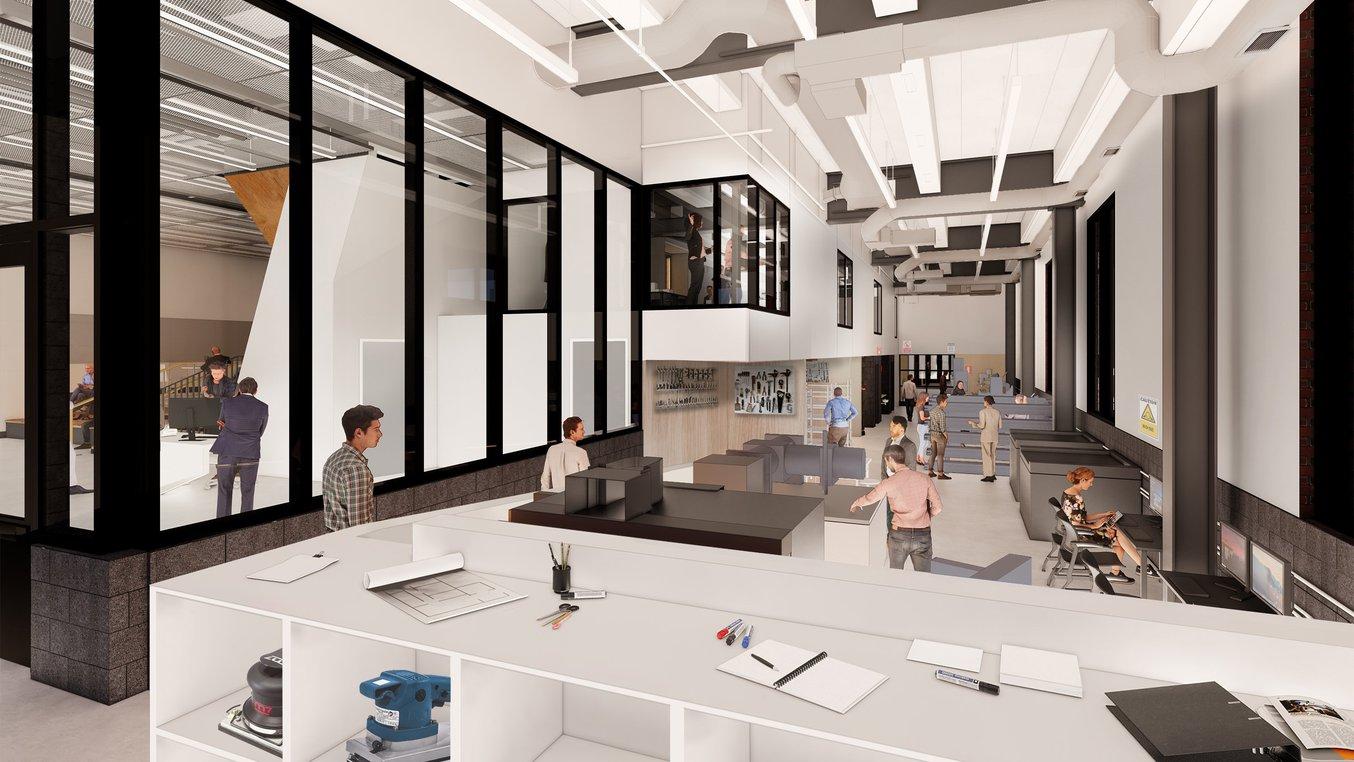 A rendering of Origin Labs within the Innovation Hub.