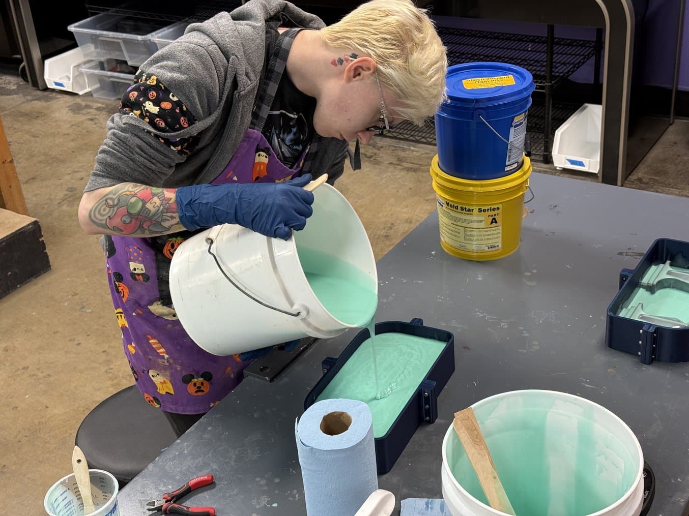 Person making a mold